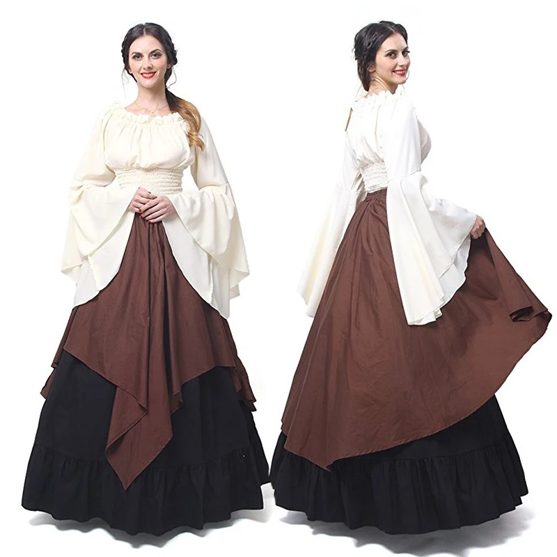 Medieval French Manor Girl Cosplay Costume Renaissance Victorian Strapless Ruffle Long Flared Sleeves Dress Holiday Party Outfit
Medieval French Manor Girl Cosplay Costume Renaissance Victorian Strapless Ruffle Long Flared Sleeves Dress Holiday Party Outfit