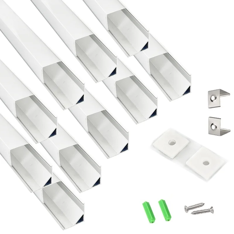 10-Pack 200CM Right Angle L Diffuser LED Strip Aluminium Profile,12MM Wide Tape Light Channel Cabinet V Shape Bar Light Housing
10-Pack 200CM Right Angle L Diffuser LED Strip Aluminium Profile,12MM Wide Tape Light Channel Cabinet V Shape Bar Light Housing