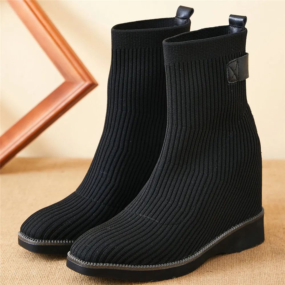 Platform Oxfords Shoes Women Knitting Hidden Wedges High Heel Ankle Boots Female High Top Winter Warm Pumps Shoes Casual Shoes
Platform Oxfords Shoes Women Knitting Hidden Wedges High Heel Ankle Boots Female High Top Winter Warm Pumps Shoes Casual Shoes