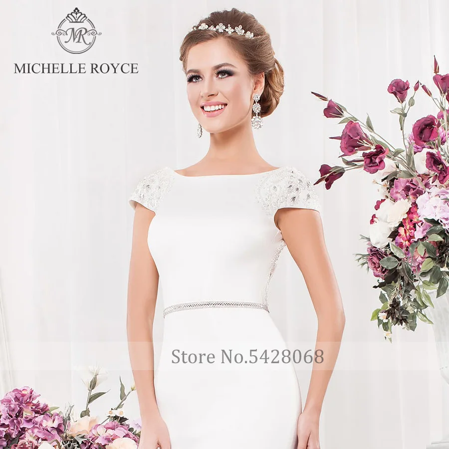 Michelle Royce New Arrival Backless Beaded Court Train Bride Gowns Vestido De Novia
Michelle Royce New Arrival Backless Beaded Court Train Bride Gowns Vestido De Novia
