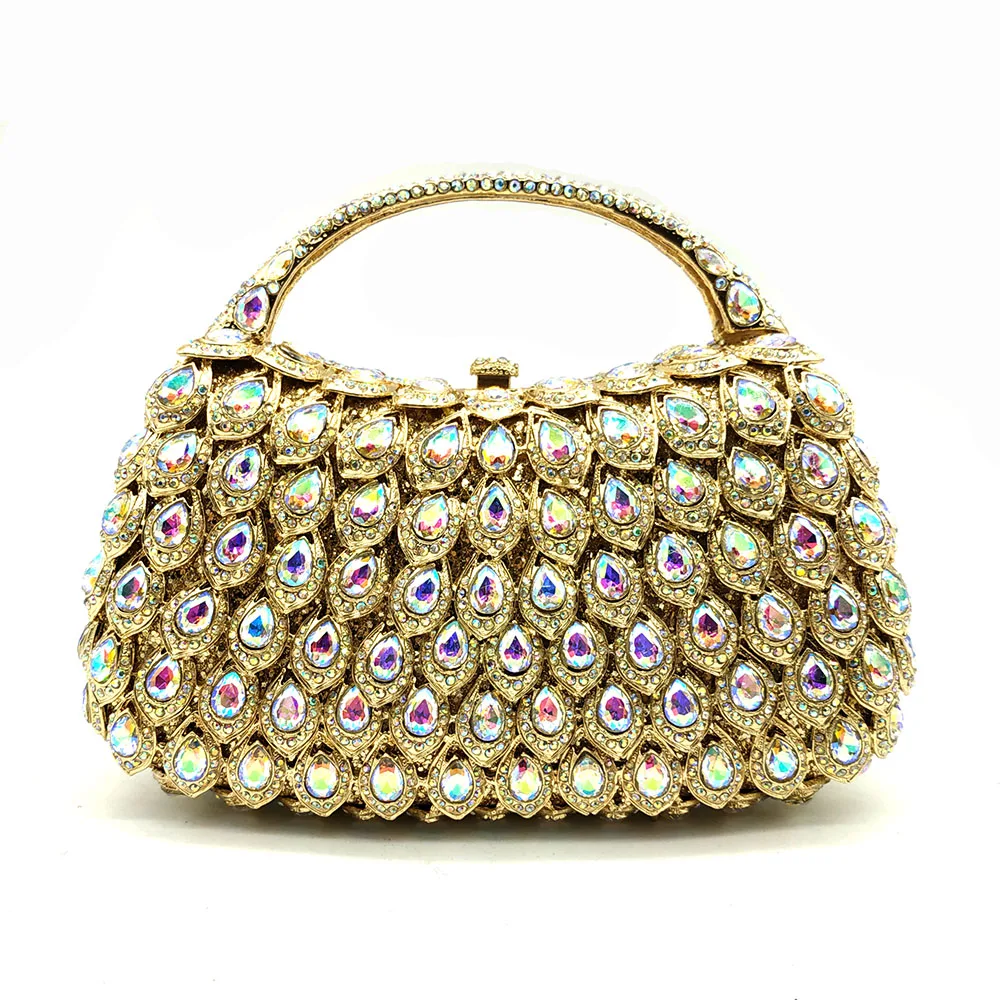 Boutique De FGG Gold Crystal AB Women Evening Clutch Bags Top-Handle Minaudiere Wedding Diamond Handbag Rhinestones Party Bag
Boutique De FGG Gold Crystal AB Women Evening Clutch Bags Top-Handle Minaudiere Wedding Diamond Handbag Rhinestones Party Bag