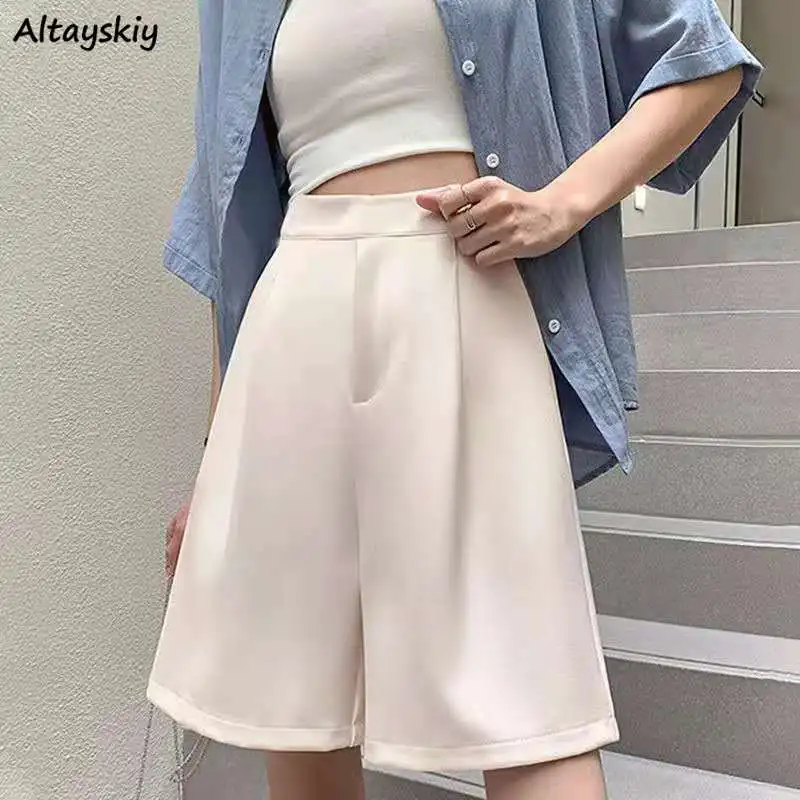 Women Shorts High Waist Draped Wide-leg Elegant Summer Leisure Slender Knee Length Trousers Straight All-match Ins Retro Trendy
Women Shorts High Waist Draped Wide-leg Elegant Summer Leisure Slender Knee Length Trousers Straight All-match Ins Retro Trendy