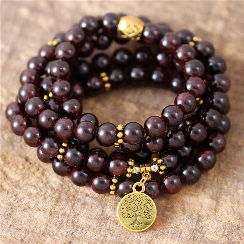 108 Mala Gold Three Of Life Charm 8mm Natural Stone Garnet Beads Bracelet Healing Gemstone Yoga Meditation Jewelry Dropshipping
108 Mala Gold Three Of Life Charm 8mm Natural Stone Garnet Beads Bracelet Healing Gemstone Yoga Meditation Jewelry Dropshipping