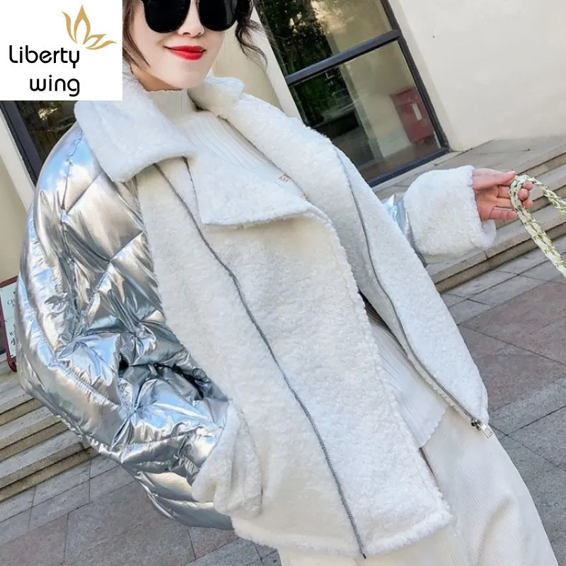 New Winter Silver Shiny Coat Women Loose Fashion Down Cotton Padded Patchwork Short Warm Glossy Parka Batwing Sleeve Jacket
New Winter Silver Shiny Coat Women Loose Fashion Down Cotton Padded Patchwork Short Warm Glossy Parka Batwing Sleeve Jacket