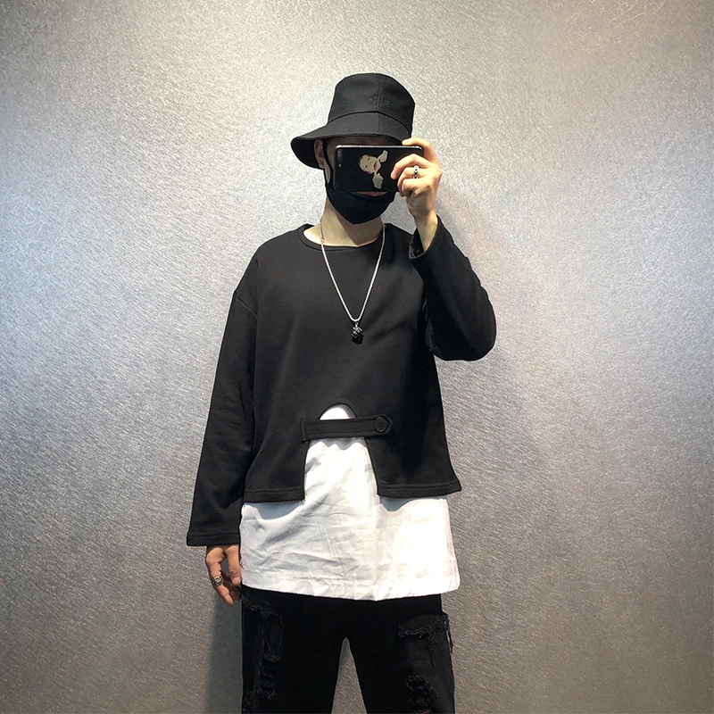 Autumn original personality fake two-piece splicing loose long-sleeved trend color contrast mid-length wild tide brand t
Autumn original personality fake two-piece splicing loose long-sleeved trend color contrast mid-length wild tide brand t