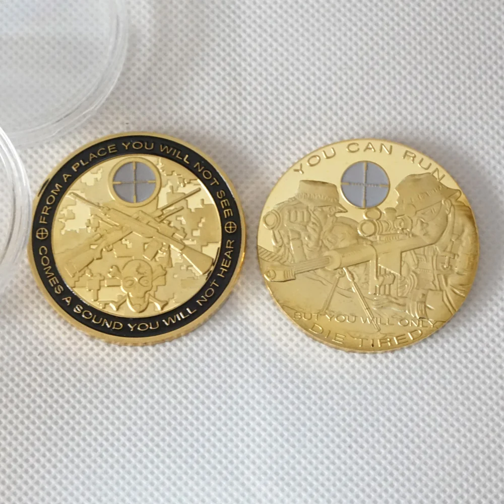 USA Police Gold Plated Coin Metal Skull Sniper Military Army Die Tired America Challenge Coins Collectible
USA Police Gold Plated Coin Metal Skull Sniper Military Army Die Tired America Challenge Coins Collectible
