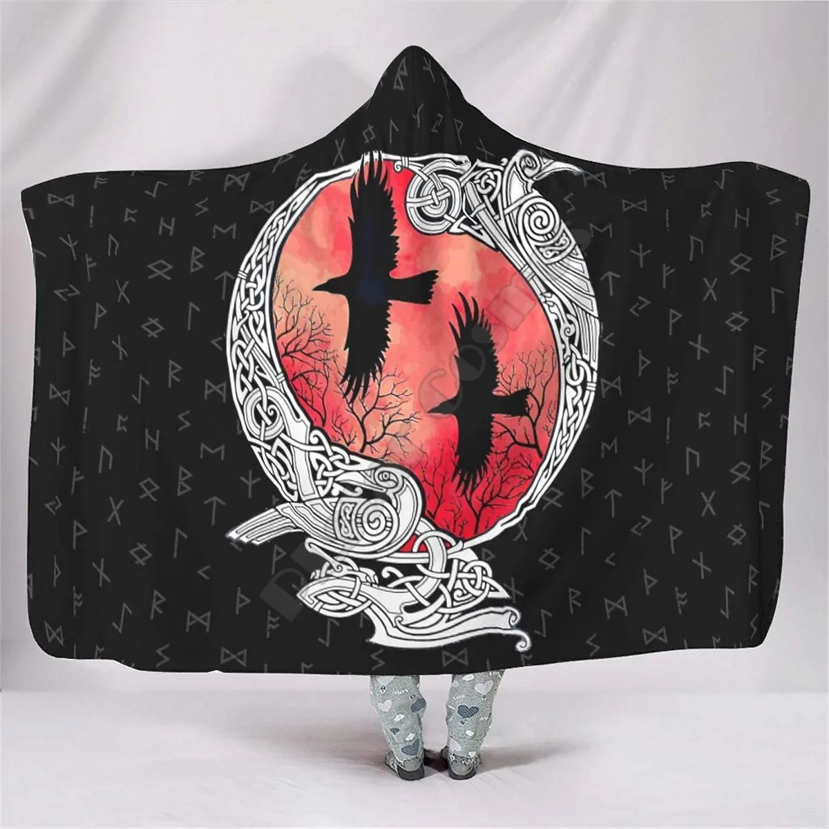 Viking Ravens in Norse Chic Multiple 3d printed Hooded Blanket Adult kid Sherpa Fleece Wearable Blanket Microfiber Bedding 01
Viking Ravens in Norse Chic Multiple 3d printed Hooded Blanket Adult kid Sherpa Fleece Wearable Blanket Microfiber Bedding 01