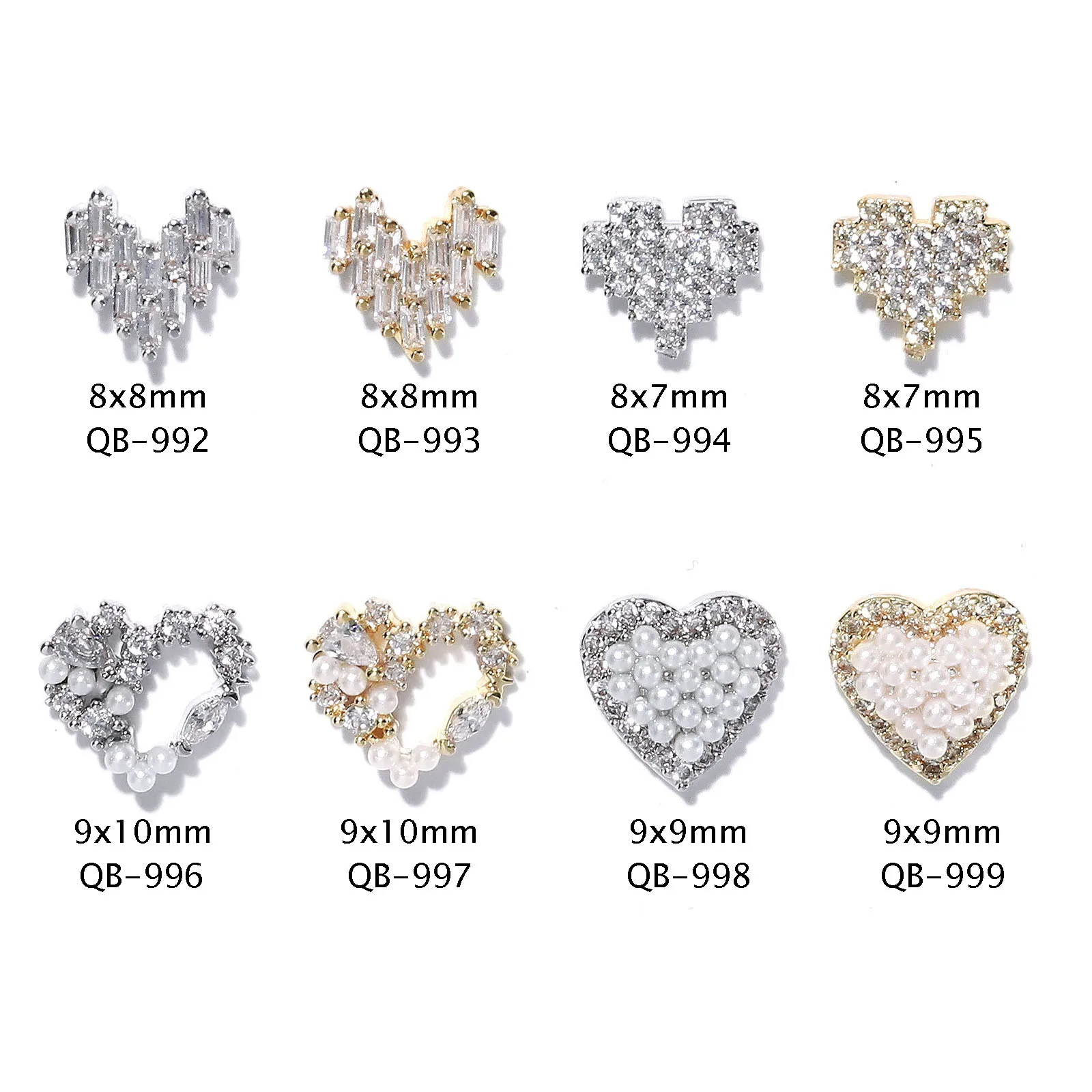 5 Pcs new style nail art love diamond zircon jewelry Japanese super flash heart-shaped zircon nail decoration accessories
5 Pcs new style nail art love diamond zircon jewelry Japanese super flash heart-shaped zircon nail decoration accessories