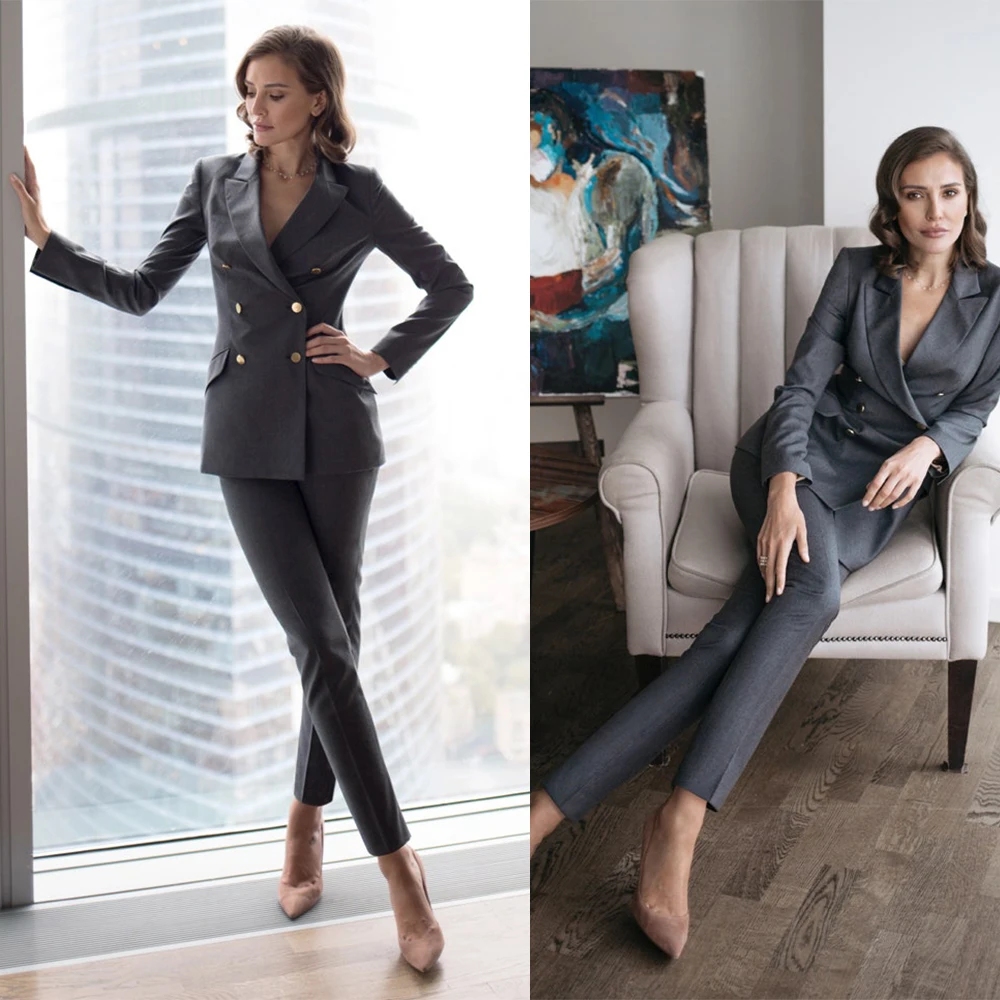 New Women Suits Custom Made Double Breasted Blazer & Pencil Pants Casual Fashion Daily Female Coat Two Pieces Set
New Women Suits Custom Made Double Breasted Blazer & Pencil Pants Casual Fashion Daily Female Coat Two Pieces Set