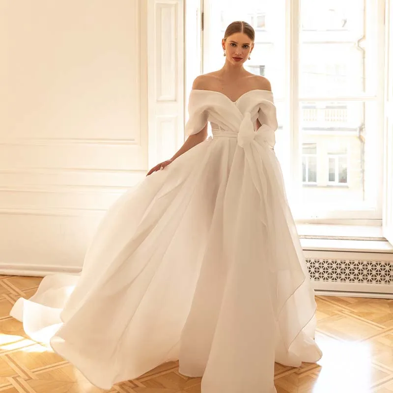 Off The Shoulder A-Line Wedding Dresses 2022 Tulle Appliques Short Sleeves Backless Vestido De Novia Bridal Gown Zipper
Off The Shoulder A-Line Wedding Dresses 2022 Tulle Appliques Short Sleeves Backless Vestido De Novia Bridal Gown Zipper