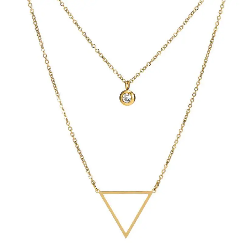 AsJerlya Simple Creative Double Layer Necklace Bohemian Triangle Geometric Crystal Pendant Necklace For Women Men Best Gift
AsJerlya Simple Creative Double Layer Necklace Bohemian Triangle Geometric Crystal Pendant Necklace For Women Men Best Gift