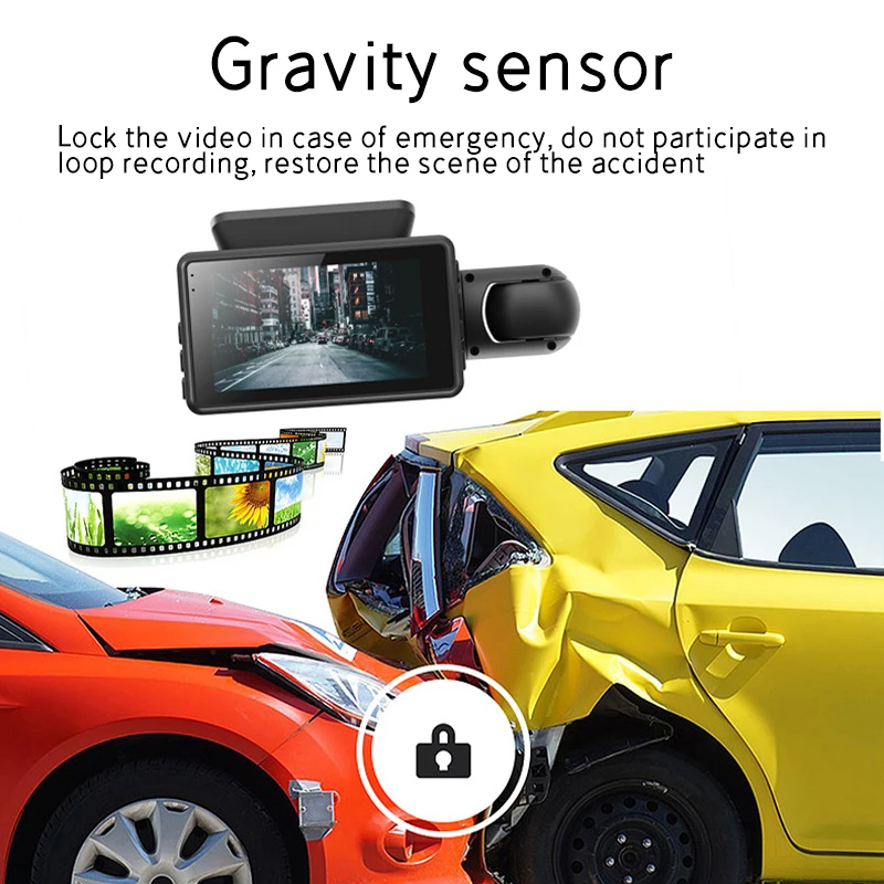 Triple Lens Car Dash Cam 120° Wide Angle G-Sensor Loop Recording Parking Rear View
Triple Lens Car Dash Cam 120° Wide Angle G-Sensor Loop Recording Parking Rear View