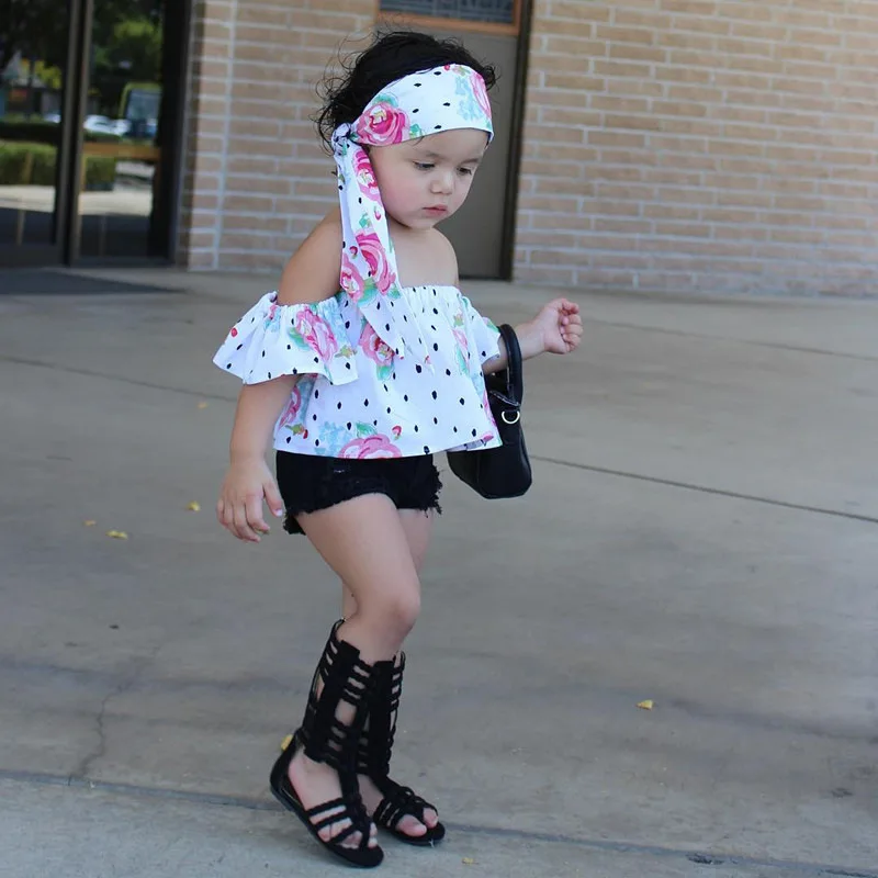 Baby Girl Clothes Headband Summer Off Shoulder Chiffon Print Tshirts Top Kids Pants Shorts Toddler Sets Outfits
Baby Girl Clothes Headband Summer Off Shoulder Chiffon Print Tshirts Top Kids Pants Shorts Toddler Sets Outfits