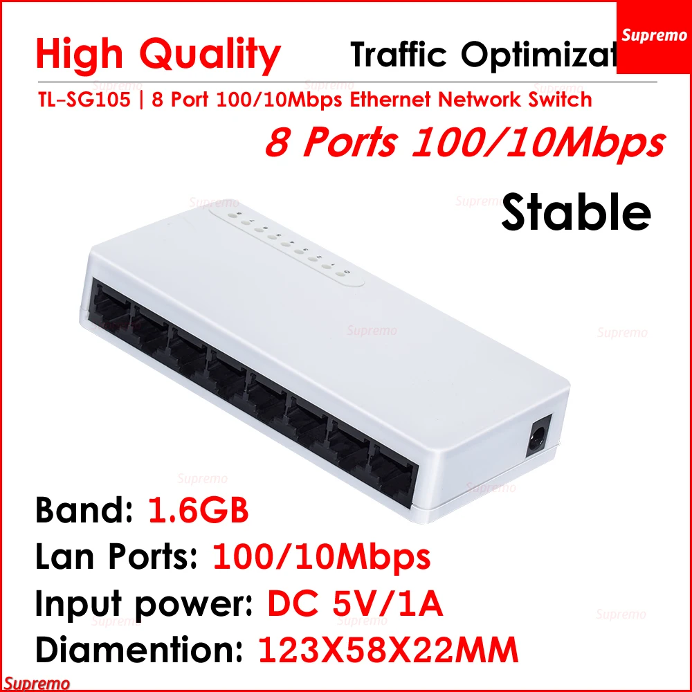 High quality Tengyue 8-port 10/100Mbs Gigabit switch monitoring network hub 8-port Gigabit Brand new Power adaptor optional
High quality Tengyue 8-port 10/100Mbs Gigabit switch monitoring network hub 8-port Gigabit Brand new Power adaptor optional