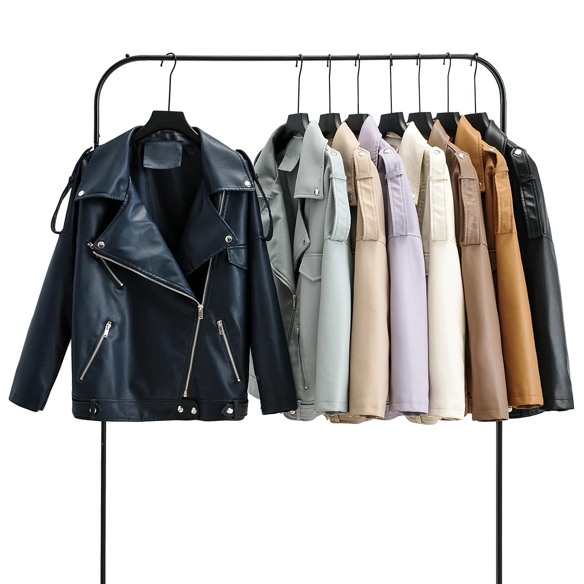 Spring Autumn Oversized Faux Leather Jacket Motorcycle Women Casual Loose Biker Outwear Female 8 Color Black Leather Coat Chic
Spring Autumn Oversized Faux Leather Jacket Motorcycle Women Casual Loose Biker Outwear Female 8 Color Black Leather Coat Chic
