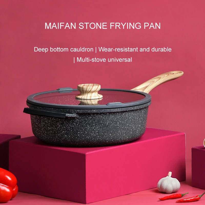 Maifan Stone Non-Stick Frying Pan, Deep Pot, Wear-Resistant, Durable, No Oil Smoke, Dual-Use Pan, Kitchen Cooking Pot
Maifan Stone Non-Stick Frying Pan, Deep Pot, Wear-Resistant, Durable, No Oil Smoke, Dual-Use Pan, Kitchen Cooking Pot