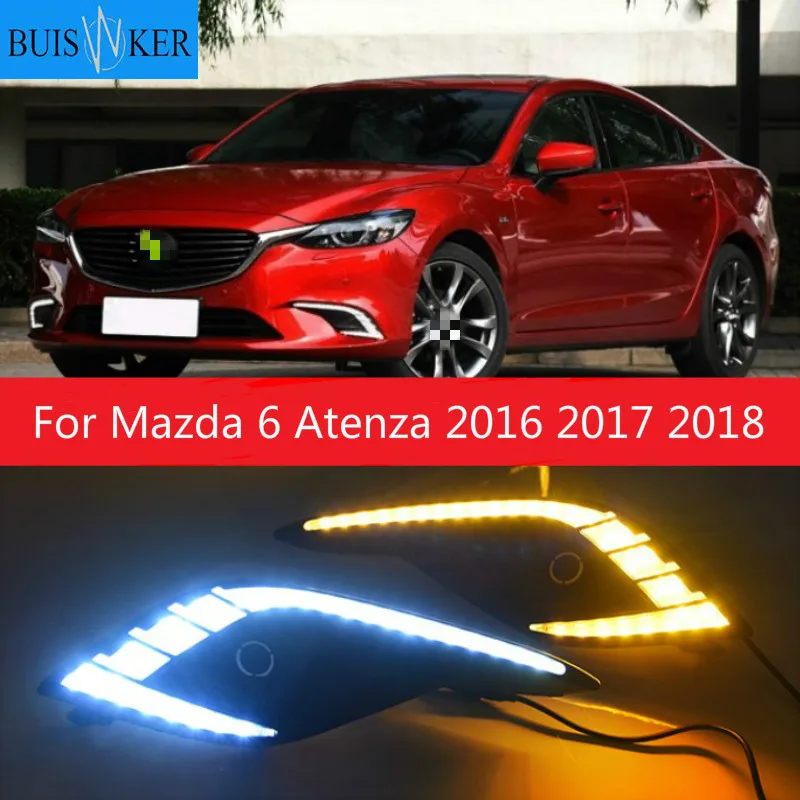 2Pcs LED For Mazda 6 Atenza 2016 2017 2018 Daytime Running Light LED DRL fog lamp Driving lights Yellow Turn Signal Lamp
2Pcs LED For Mazda 6 Atenza 2016 2017 2018 Daytime Running Light LED DRL fog lamp Driving lights Yellow Turn Signal Lamp
