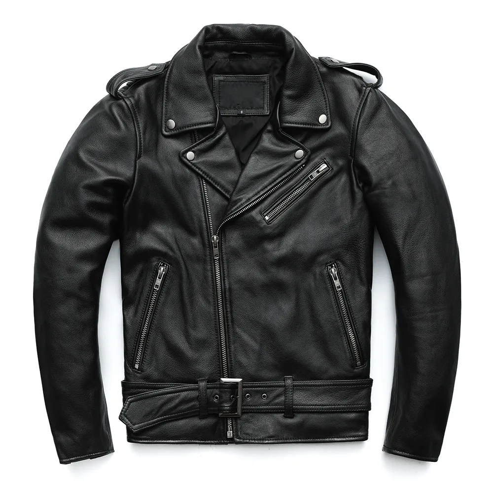 Classical Motorcycle Leather Jackets Men's Coat Jacket 100% Natural Calf Skin Thick Moto Jacket Solid Color Genuine Leather Coat
Classical Motorcycle Leather Jackets Men's Coat Jacket 100% Natural Calf Skin Thick Moto Jacket Solid Color Genuine Leather Coat