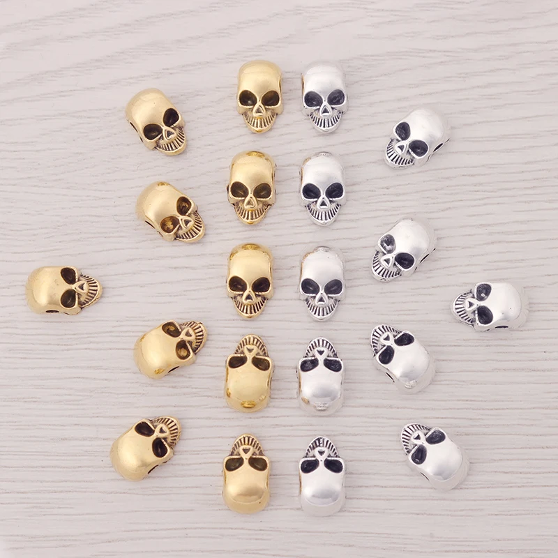 50 x Antique Gold Color Skull Heads Spacer Beads Metal Alloy Charms For DIY Fashion Bracelet Jewelry Making Findings
50 x Antique Gold Color Skull Heads Spacer Beads Metal Alloy Charms For DIY Fashion Bracelet Jewelry Making Findings