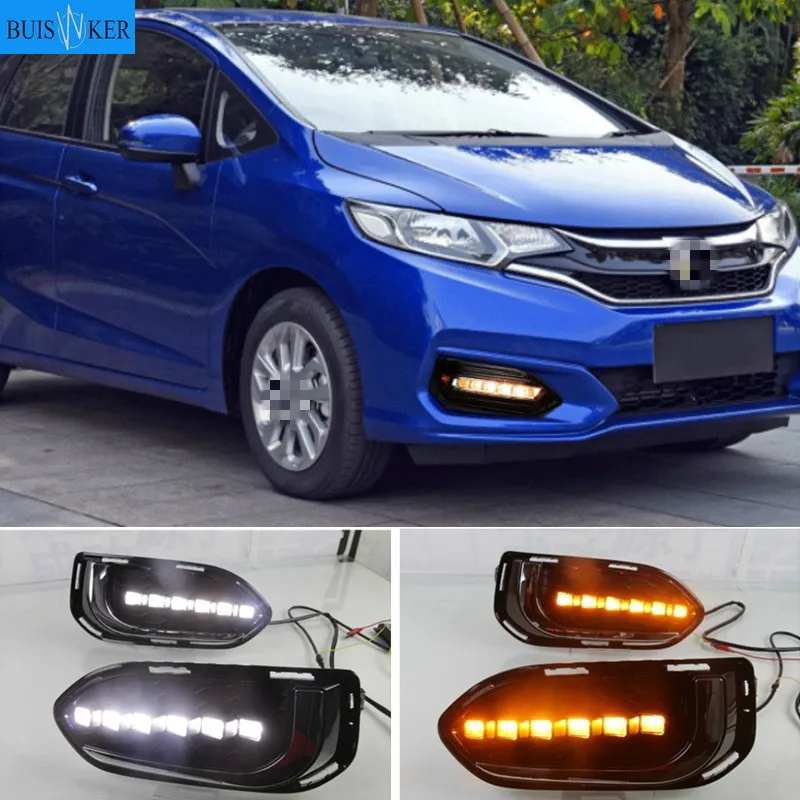 2pcs LED DRL Daytime Running Lights Daylight Fog Lamp Cover With Turn signal lamp For Honda jazz fit 2018 2019
2pcs LED DRL Daytime Running Lights Daylight Fog Lamp Cover With Turn signal lamp For Honda jazz fit 2018 2019