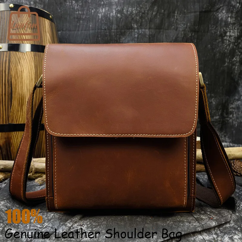 Luufan Mens genuine leather shoulder bag Cow leather small cross body bag cowhide Man real leather messenger bag for tablet ipad
Luufan Mens genuine leather shoulder bag Cow leather small cross body bag cowhide Man real leather messenger bag for tablet ipad