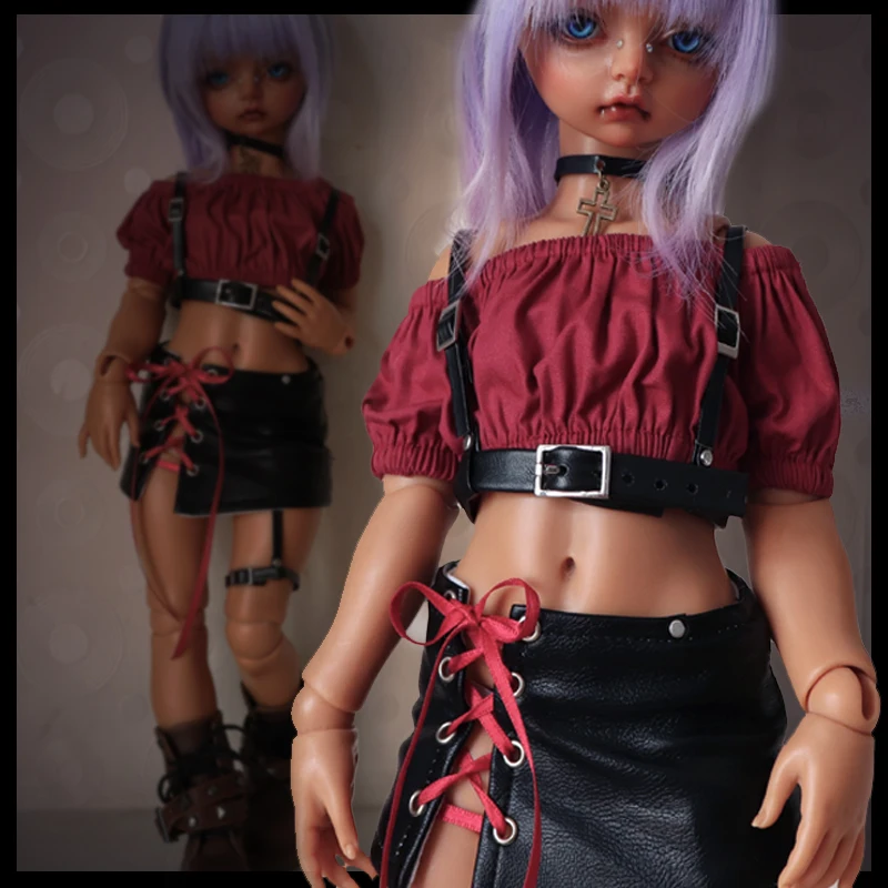 D03-P374 children toy BJD DD SD MSD 1/6 1/4 1/3 doll's clothes red color Punk leather skirt 1pcs
D03-P374 children toy BJD DD SD MSD 1/6 1/4 1/3 doll's clothes red color Punk leather skirt 1pcs