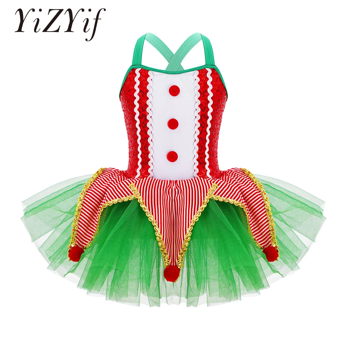 Kids Girls Christmas Tutu Dance Costume Sleeveless Crisscross Back Figure Skating Dress Twirling Gymnastics Leotard Ballet Dress
Kids Girls Christmas Tutu Dance Costume Sleeveless Crisscross Back Figure Skating Dress Twirling Gymnastics Leotard Ballet Dress