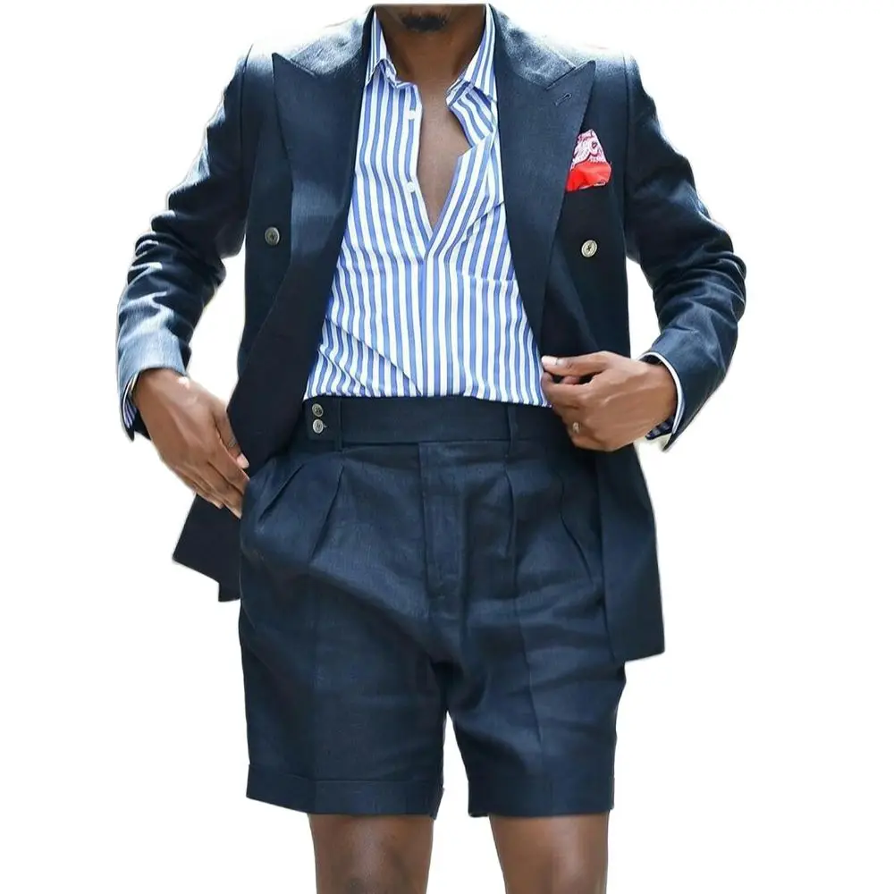 Summer Navy Blue Wedding Jacket Short Pants Best Men Suits Blazer Trousers Slim Fitted 2pcs Groom Dress Prom Party Wear Clothing
Summer Navy Blue Wedding Jacket Short Pants Best Men Suits Blazer Trousers Slim Fitted 2pcs Groom Dress Prom Party Wear Clothing