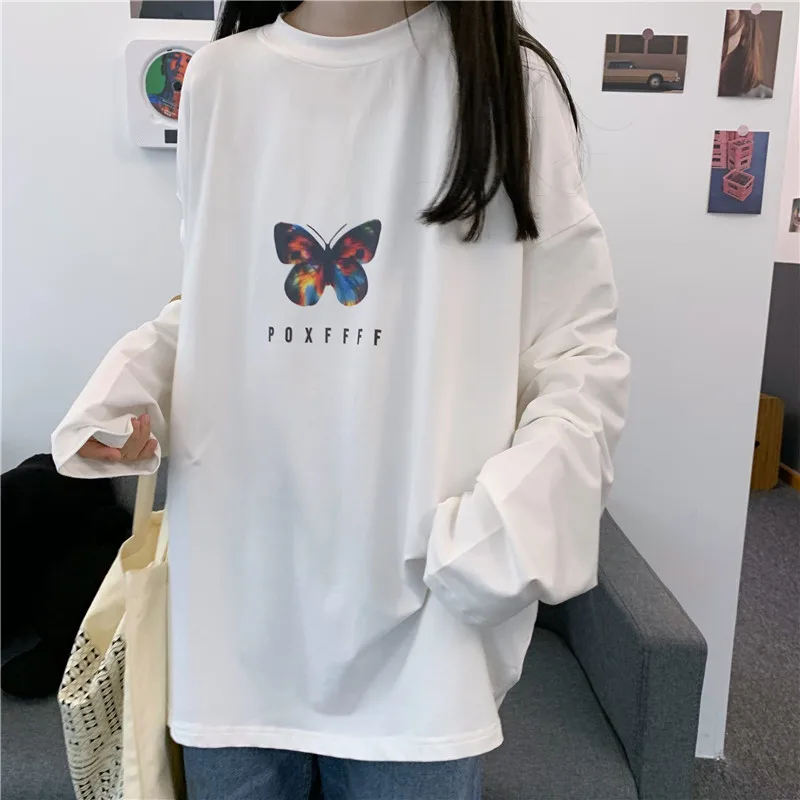 Hoodies Women Butterfly-Print Oversize Ulzzang Drop-shoulder Popular Autumn Slouchy Tunic Hoodie Round Neck Street Sweatshirts
Hoodies Women Butterfly-Print Oversize Ulzzang Drop-shoulder Popular Autumn Slouchy Tunic Hoodie Round Neck Street Sweatshirts
