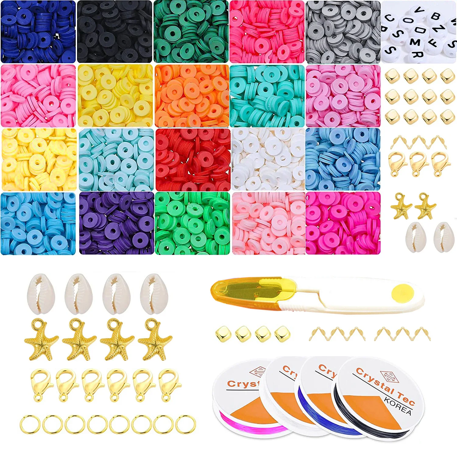 4000pc 6mm Flake Soft Pottery Boxed Kids Gift Disc Bohemian Beaded Material DIY Necklace V-scissors Set Jewelry Making Tool Kit
4000pc 6mm Flake Soft Pottery Boxed Kids Gift Disc Bohemian Beaded Material DIY Necklace V-scissors Set Jewelry Making Tool Kit