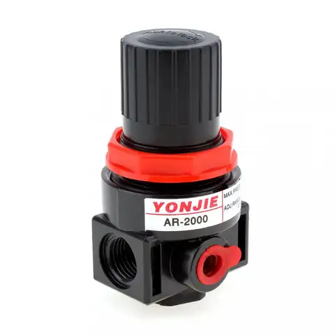 AR2000 0-1.0mpa Mini Adjustable Air Pressure Regulator Air Treatment Units G1/4 with Gauge & Bracket