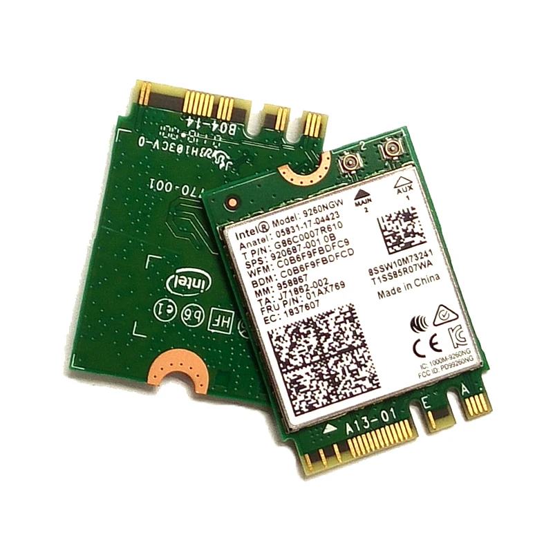 ThinkPad E480 E570 E580 T480 T480s T570 T580 Available 9260AC Wireless Network Card
ThinkPad E480 E570 E580 T480 T480s T570 T580 Available 9260AC Wireless Network Card