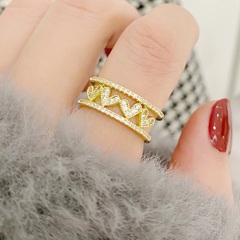 14K Plated Gold Double Layers Shine Love Heart Ring for Women Elegant Micro Inlaid Cubic Zircon Charm Bague Anillos Pendant Gift
14K Plated Gold Double Layers Shine Love Heart Ring for Women Elegant Micro Inlaid Cubic Zircon Charm Bague Anillos Pendant Gift