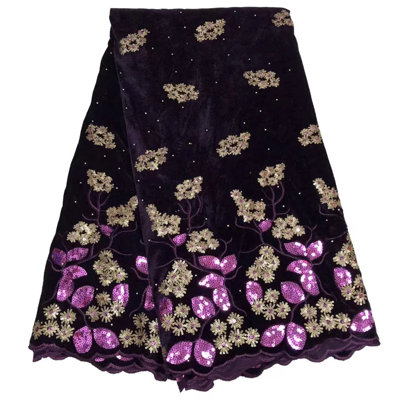 Purple Velvet Sequence Lace Fabric 2022 High Quality African French Lace Fabric With Sequins For Nigerian Party Dress
Purple Velvet Sequence Lace Fabric 2022 High Quality African French Lace Fabric With Sequins For Nigerian Party Dress