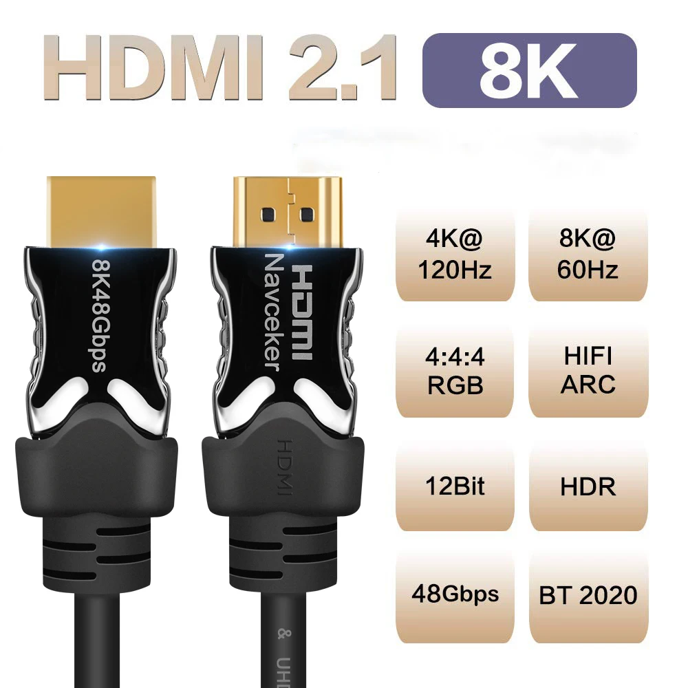 2020 Real 48Gbps HDMI 2.1 Cable UHD 8K HDMI 2.1 Cable Dolby HDR Ultra-HD 2.1 HDMI Cables 1M 2M RGB 4:4:4 Cabo HDMI 2.1 Splitter
2020 Real 48Gbps HDMI 2.1 Cable UHD 8K HDMI 2.1 Cable Dolby HDR Ultra-HD 2.1 HDMI Cables 1M 2M RGB 4:4:4 Cabo HDMI 2.1 Splitter
