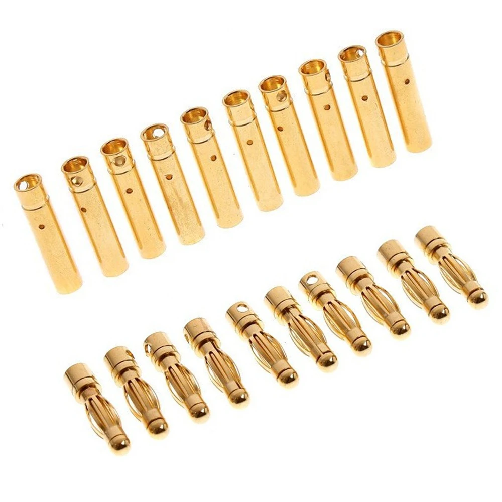 Original authentic 20pcs/lot 4.0mm 4mm Gold-Plated Bullet Male Female Banana Connector for DIY RC Battery ESC Plug(10 pair)
Original authentic 20pcs/lot 4.0mm 4mm Gold-Plated Bullet Male Female Banana Connector for DIY RC Battery ESC Plug(10 pair)