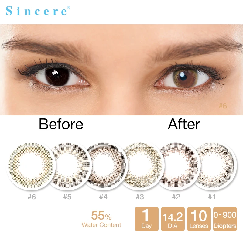 Брендовые контактные линзы Sincere vision, 0-900 диоптрии для глаз, 1 день, 10 шт./коробка, красивые косметические мягкие контактные линзы для глаз
Брендовые контактные линзы Sincere vision, 0-900 диоптрии для глаз, 1 день, 10 шт./коробка, красивые косметические мягкие контактные линзы для глаз