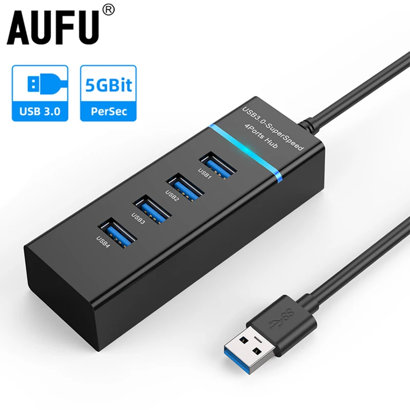 AUFU 4 Ports 3.0 USB HUB Splitter High Speed Multi Splitter USB Adapter Expander Cable For Desktop PC Laptop Adapter USB HUB
AUFU 4 Ports 3.0 USB HUB Splitter High Speed Multi Splitter USB Adapter Expander Cable For Desktop PC Laptop Adapter USB HUB