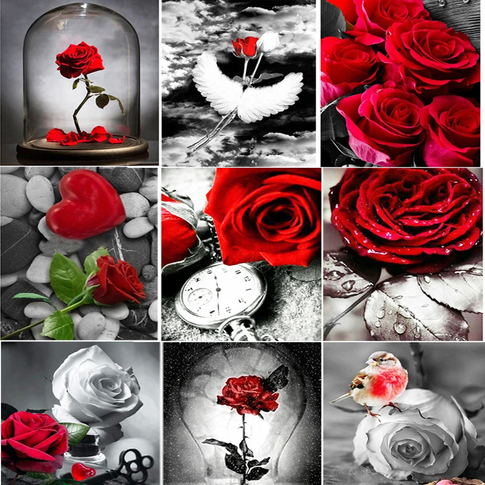 5d Diy Diamond Painting Rose Flower Full Round Diamond Square Diamond Painting/cross Stitch Mosaic Landscape Home Decoration
5d Diy Diamond Painting Rose Flower Full Round Diamond Square Diamond Painting/cross Stitch Mosaic Landscape Home Decoration