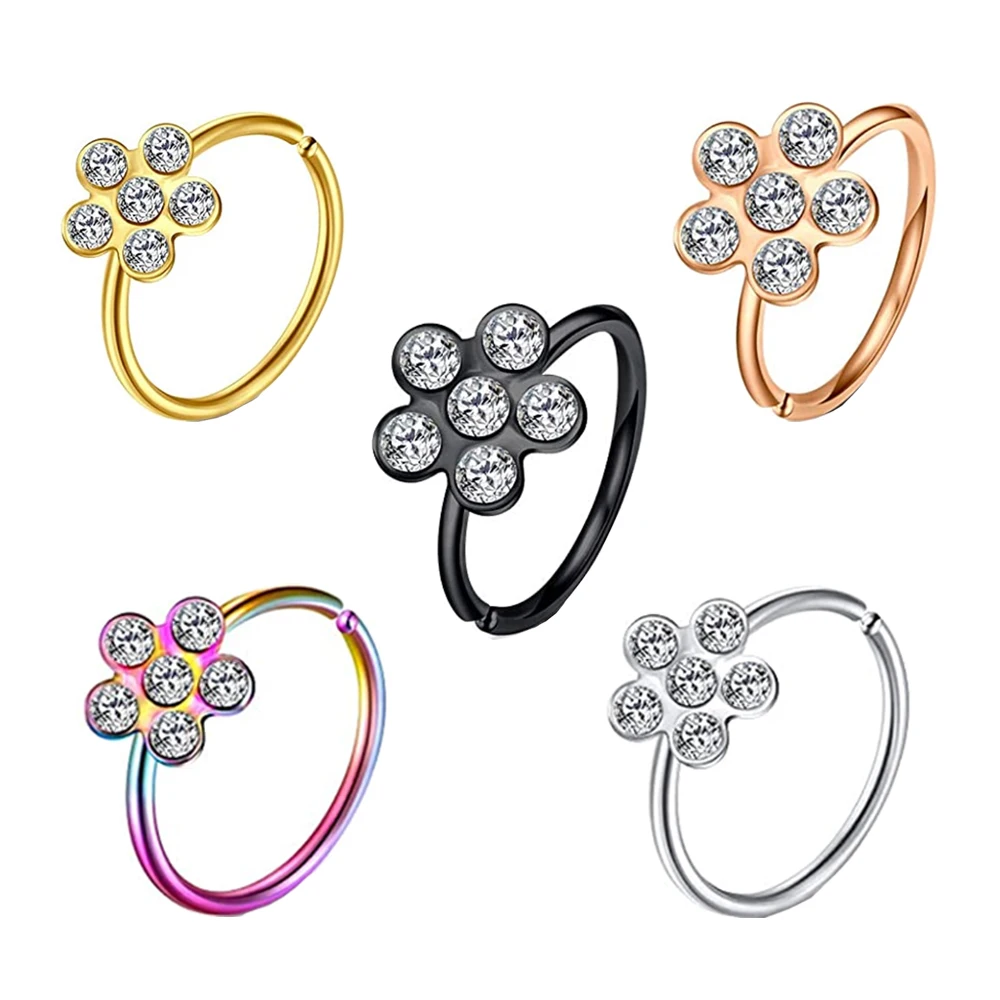 Nose Ring Hoop Paved Flower Leaf Feather CZ Cartilage Earrings Nose Piercing Jewelry for Women Men Silver Gold Rose Gold Tone 20
Nose Ring Hoop Paved Flower Leaf Feather CZ Cartilage Earrings Nose Piercing Jewelry for Women Men Silver Gold Rose Gold Tone 20
