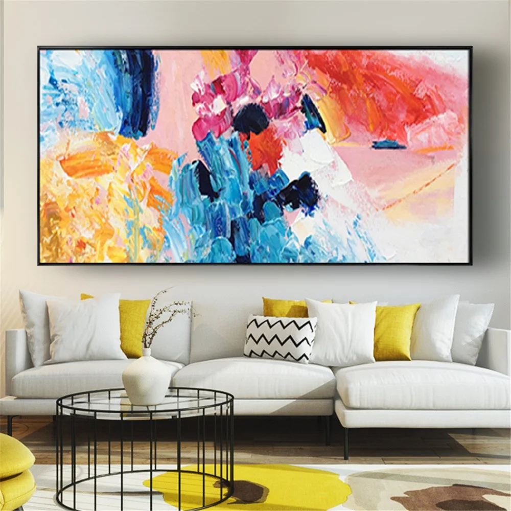 Hand-Painted Abstract Oil Painting Pink Poster Knife Wall Image Modern Canvas Picture For Home Living Room Decor Exhibits Art
Hand-Painted Abstract Oil Painting Pink Poster Knife Wall Image Modern Canvas Picture For Home Living Room Decor Exhibits Art