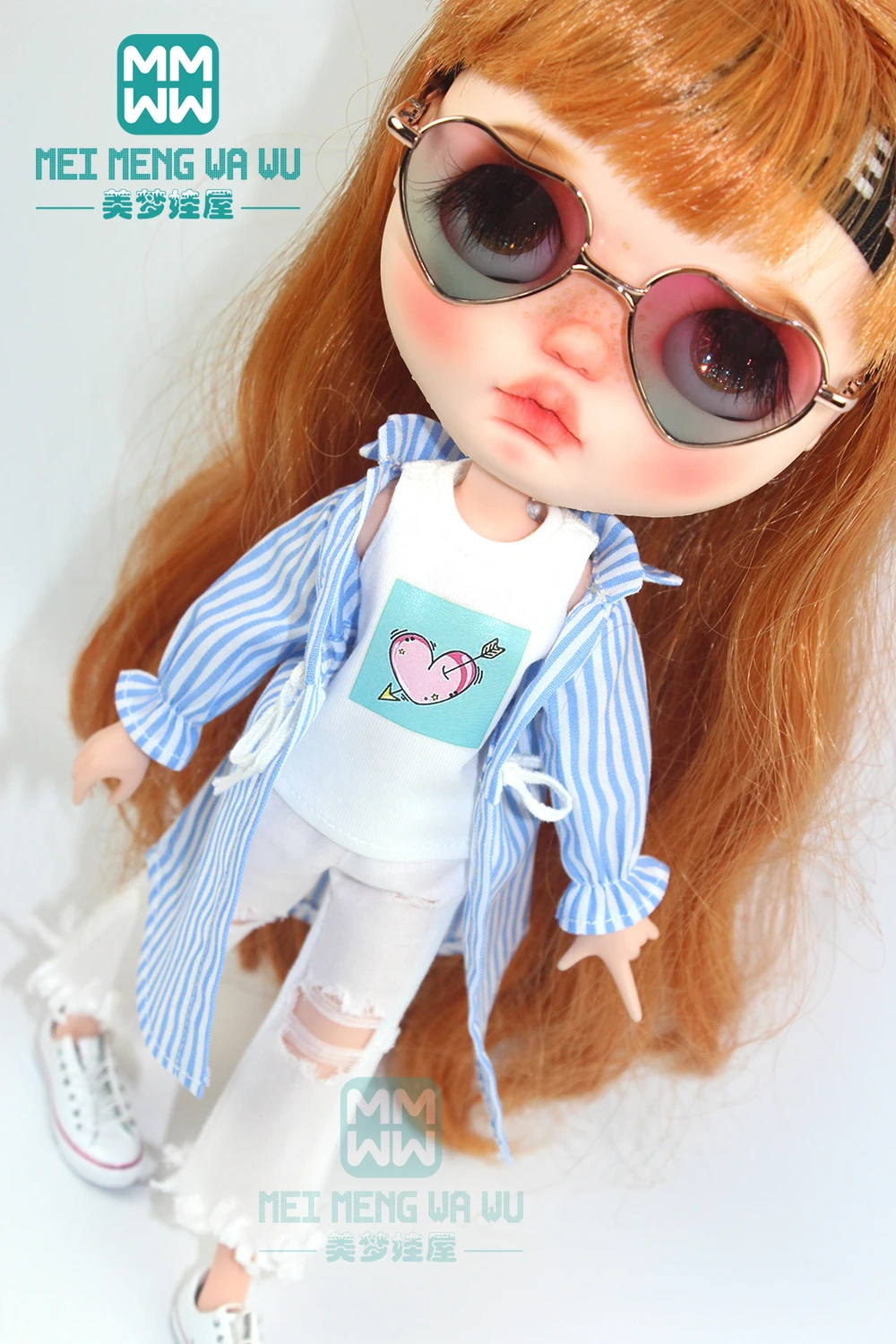 1pcs Toys doll Clothes fashion Striped shirt blue, pink, black for 28-30cm blyth azone OB22 OB24 dolls Accessories
1pcs Toys doll Clothes fashion Striped shirt blue, pink, black for 28-30cm blyth azone OB22 OB24 dolls Accessories