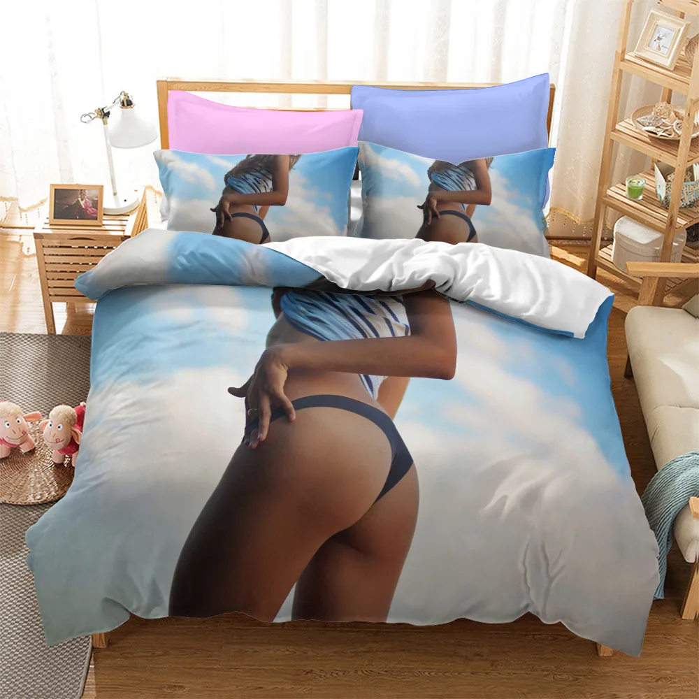 Fashion Sexy Buttocks Bedding Set Bedroom Decor Microfiber Quilt Cover Girl Bikini Beach Duvet Cover Pillowcase
Fashion Sexy Buttocks Bedding Set Bedroom Decor Microfiber Quilt Cover Girl Bikini Beach Duvet Cover Pillowcase
