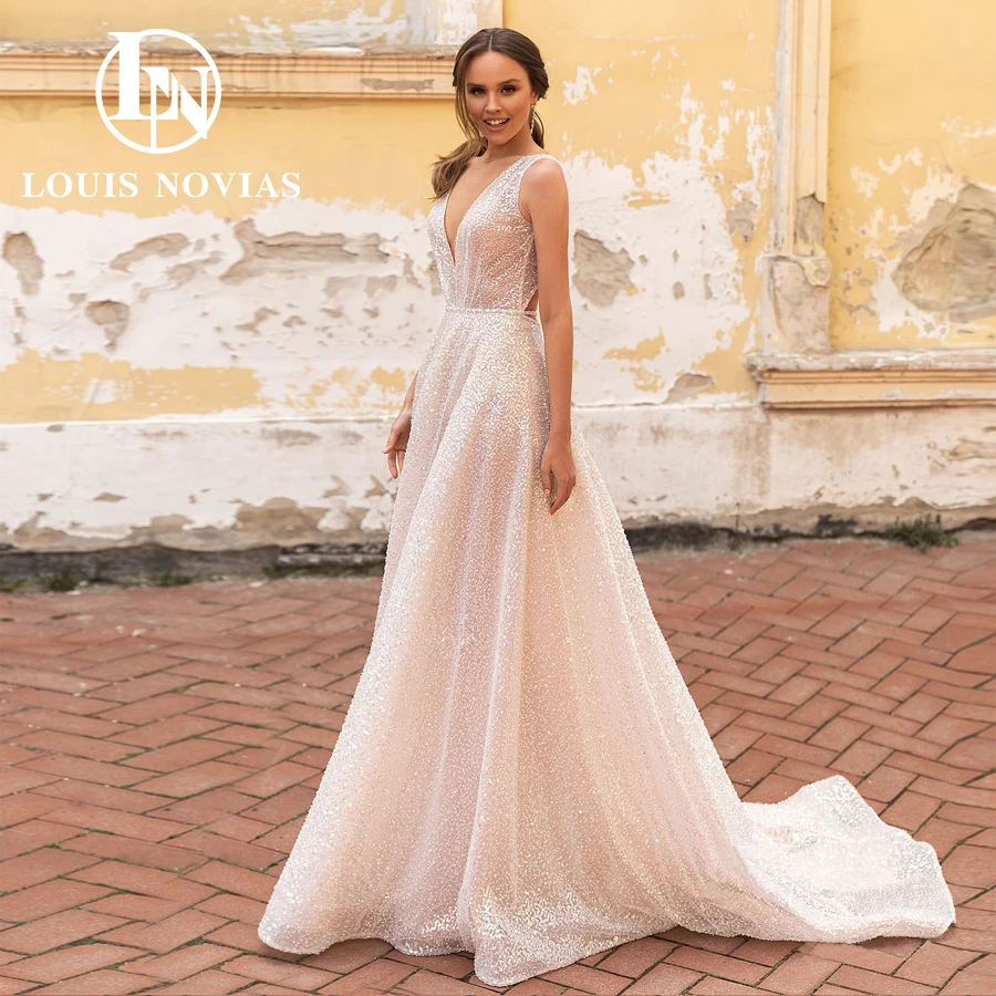LOUIS NOVIAS Свадебное платье трапециевидной формы, сексуальное кружевное струящееся свадебное платье без рукавов с открытой спиной и вырезом на молнии с v-образным вырезом без рукавов
LOUIS NOVIAS Свадебное платье трапециевидной формы, сексуальное кружевное струящееся свадебное платье без рукавов с открытой спиной и вырезом на молнии с v-образным вырезом без рукавов
