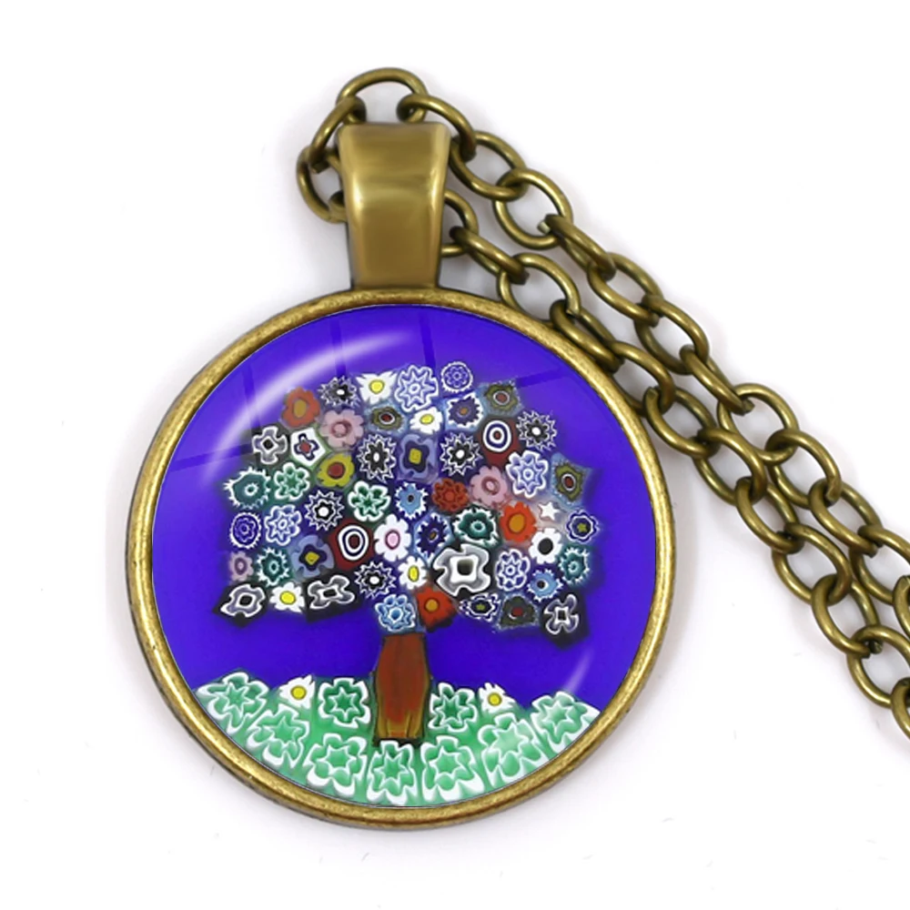 Tree Of Life Pendant Necklace Murano Millefiori 25mm Glass Cabochon Necklace Jewelry For Women Men Gift Wholesale
Tree Of Life Pendant Necklace Murano Millefiori 25mm Glass Cabochon Necklace Jewelry For Women Men Gift Wholesale