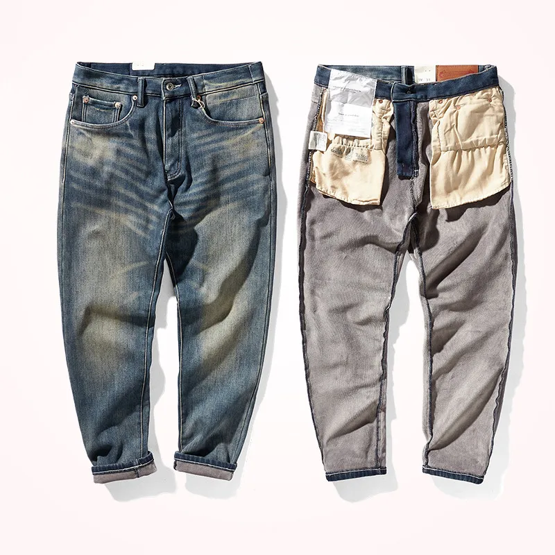 Winter Thickened Denim Jeans with Velvet Men's Fashion Washed Old Heavyweight Comfortable Elastic Tapered Straight Casual Pants
Winter Thickened Denim Jeans with Velvet Men's Fashion Washed Old Heavyweight Comfortable Elastic Tapered Straight Casual Pants