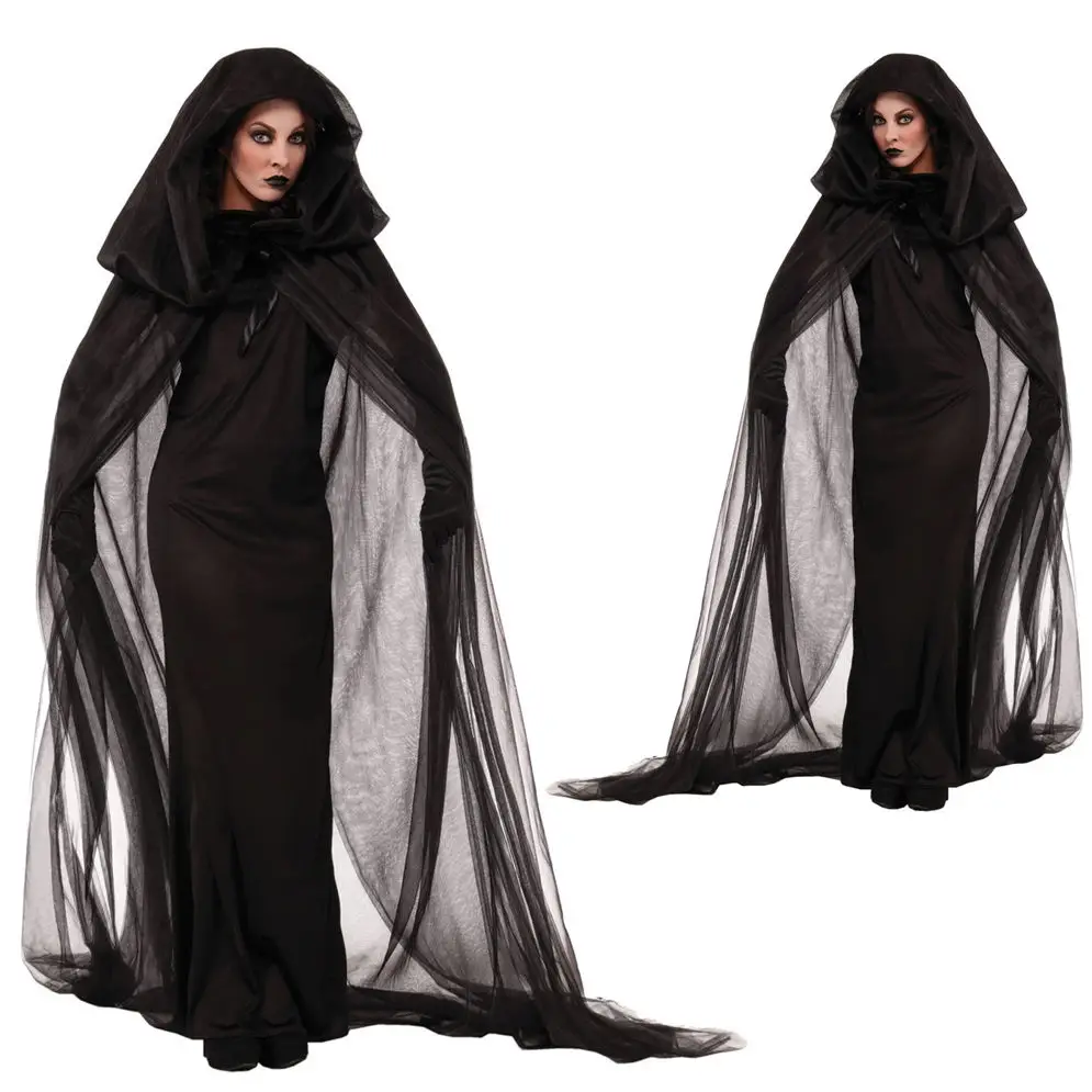 M-XXL Adult Black Evil Witch Costume Female Cosplay Costume Halloween Wandering Soul Gothic Witch Long Dress
M-XXL Adult Black Evil Witch Costume Female Cosplay Costume Halloween Wandering Soul Gothic Witch Long Dress