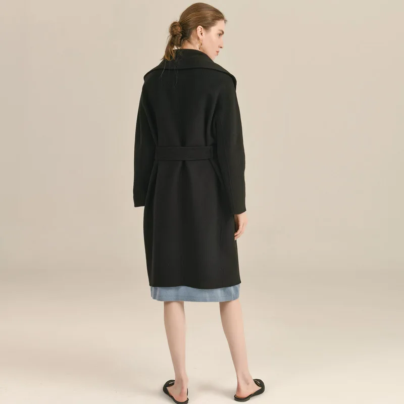 Elegant Double-faced Cashmere Coat Female Korean Ladies 100% Wool Coat Women Winter Long Woolen Jacket hooded Casaco 9802
Elegant Double-faced Cashmere Coat Female Korean Ladies 100% Wool Coat Women Winter Long Woolen Jacket hooded Casaco 9802