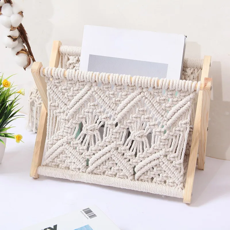 Cotton Rope Woven Book Holder Storage Rack Nordic Boho Bedroom Shelf Decor Home Office Storage Organizer Accessory Display Stand
Cotton Rope Woven Book Holder Storage Rack Nordic Boho Bedroom Shelf Decor Home Office Storage Organizer Accessory Display Stand