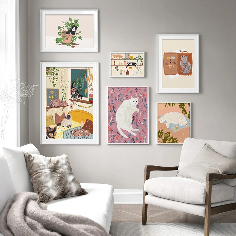 Cartoon Pet Animal Funny Cat Illustration Poster and Print Nursery Wall Art Canvas Painting Picture for Kids Room Kitchen Decor
Cartoon Pet Animal Funny Cat Illustration Poster and Print Nursery Wall Art Canvas Painting Picture for Kids Room Kitchen Decor